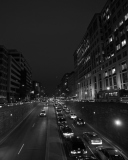 Screenshot №1 pro téma Black And White Cityscapes Lights 128x160