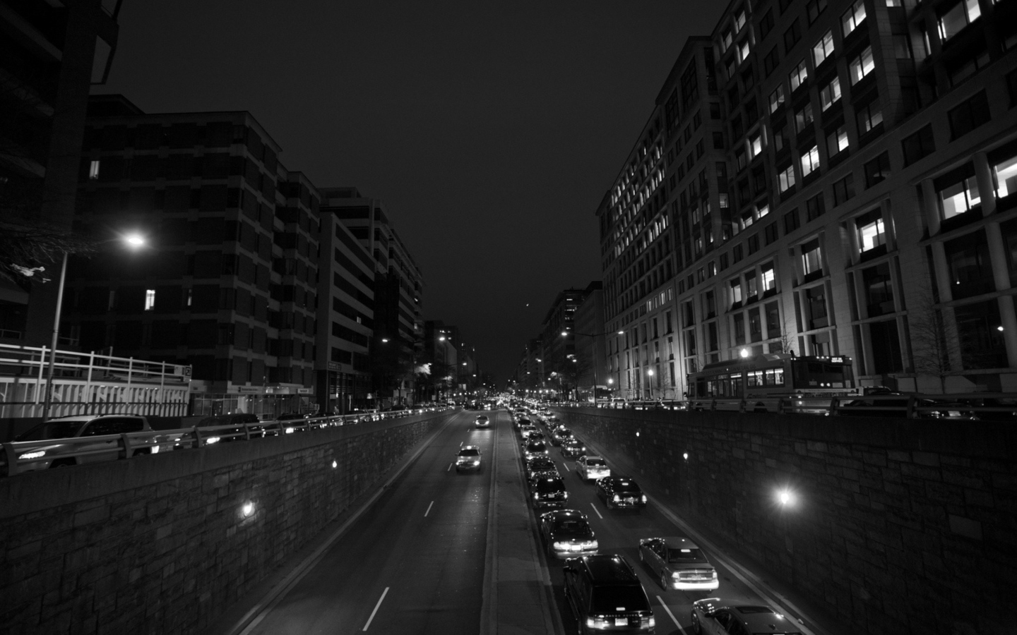 Das Black And White Cityscapes Lights Wallpaper 1440x900
