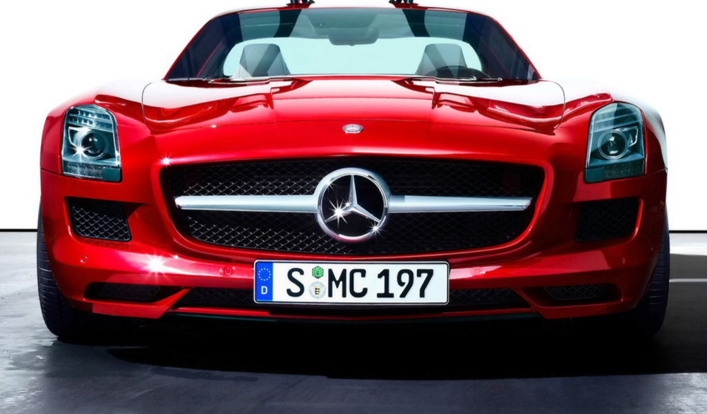 Red Mercedes Sls wallpaper 1024x600