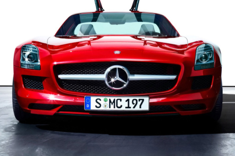 Обои Red Mercedes Sls 480x320