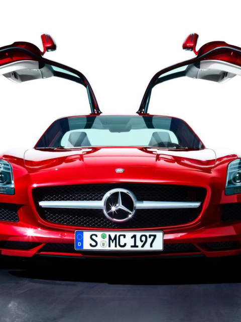 Red Mercedes Sls screenshot #1 480x640