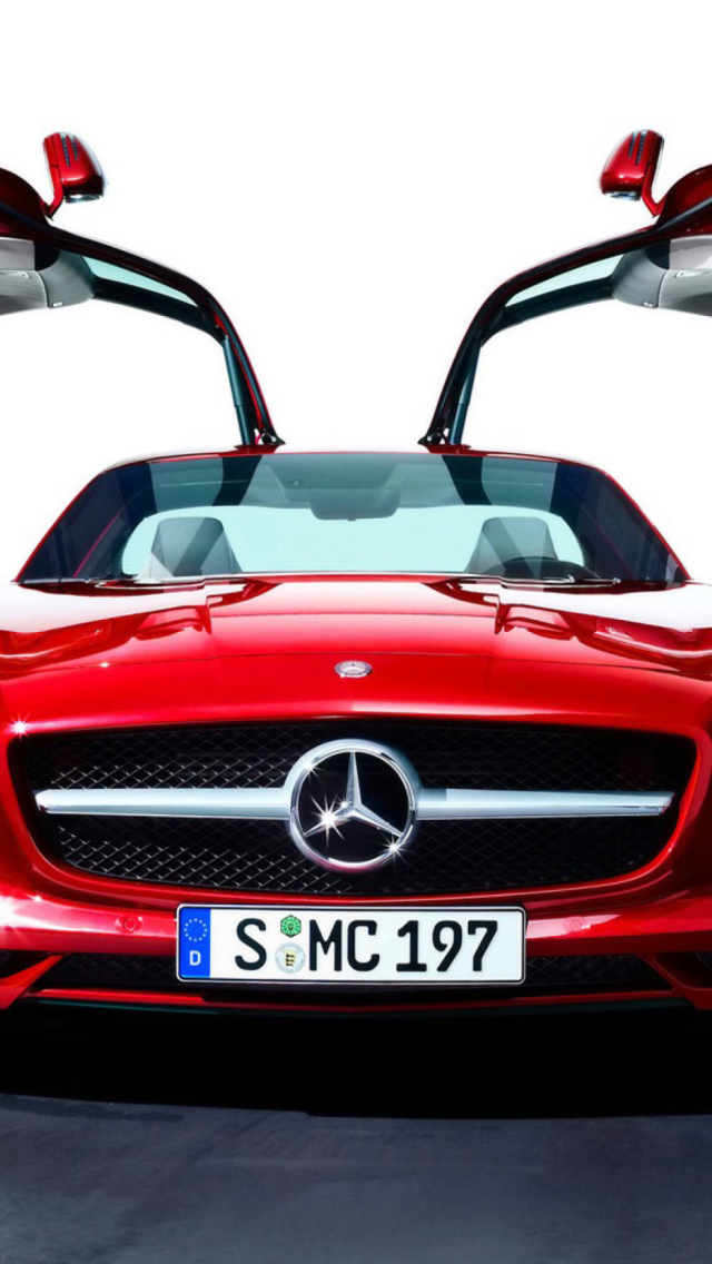 Das Red Mercedes Sls Wallpaper 640x1136