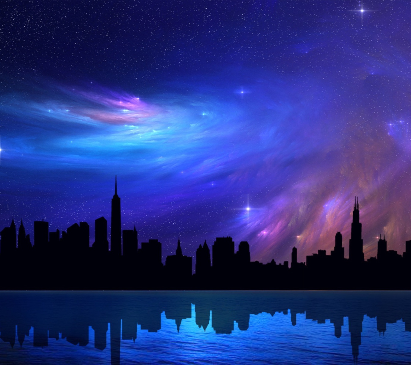 Fondo de pantalla Chicago Night Cityscape 1440x1280