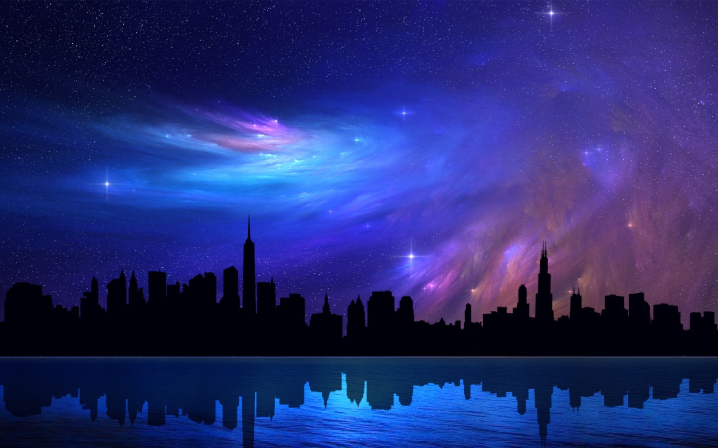 Fondo de pantalla Chicago Night Cityscape 1440x900