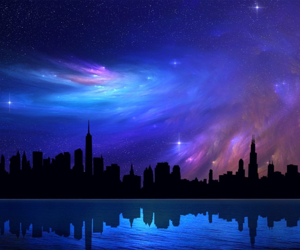 Das Chicago Night Cityscape Wallpaper 960x800