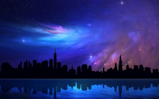 Chicago Night Cityscape Picture for Android, iPhone and iPad