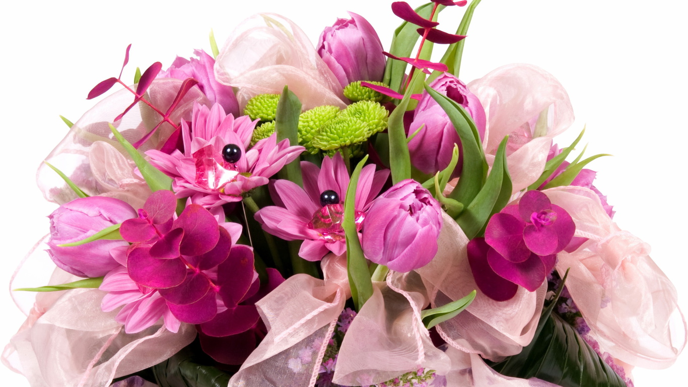 Fondo de pantalla Tulip Bouquet 1366x768