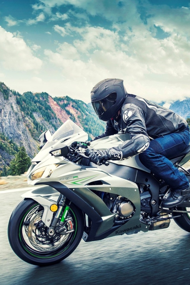 Kawasaki Ninja ZX 10R wallpaper 640x960