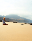 Girl Sitting On Beach screenshot #1 128x160