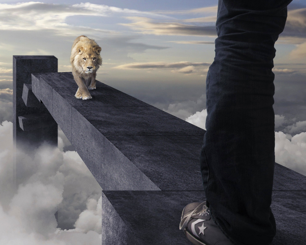 Advertisement with Lion wallpaper 1280x1024