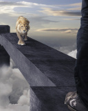 Advertisement with Lion wallpaper 128x160