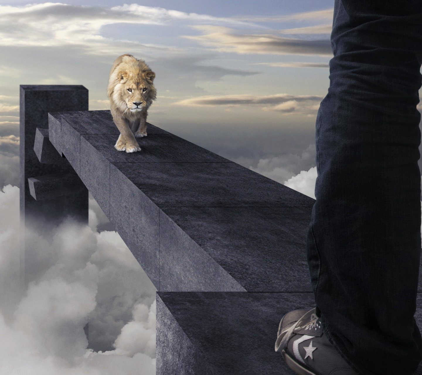 Advertisement with Lion wallpaper 1440x1280