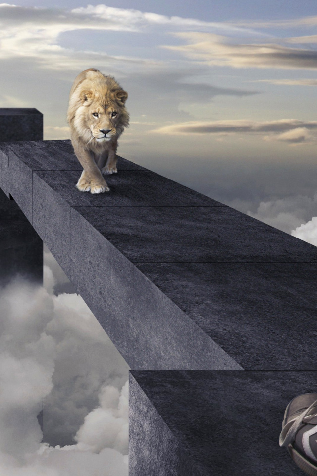Das Advertisement with Lion Wallpaper 640x960