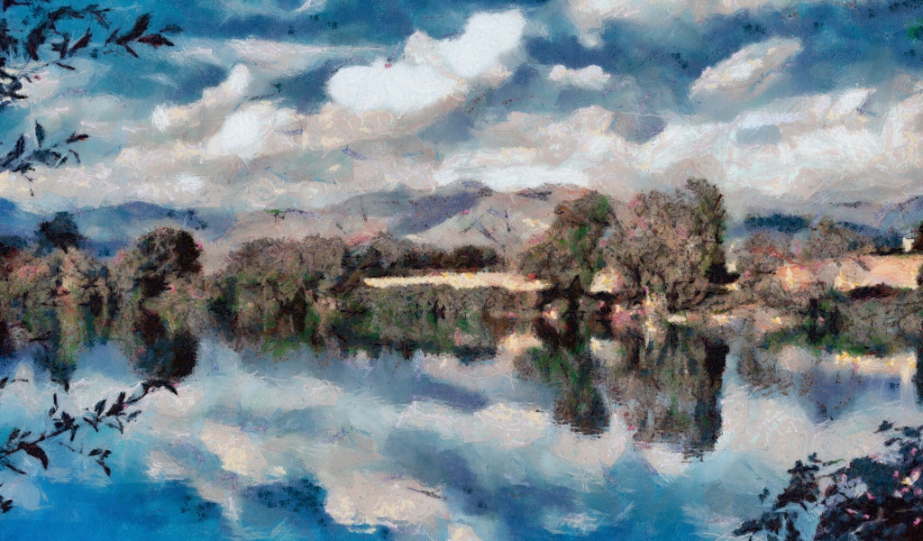 Screenshot №1 pro téma Blue Lake Painting 1024x600