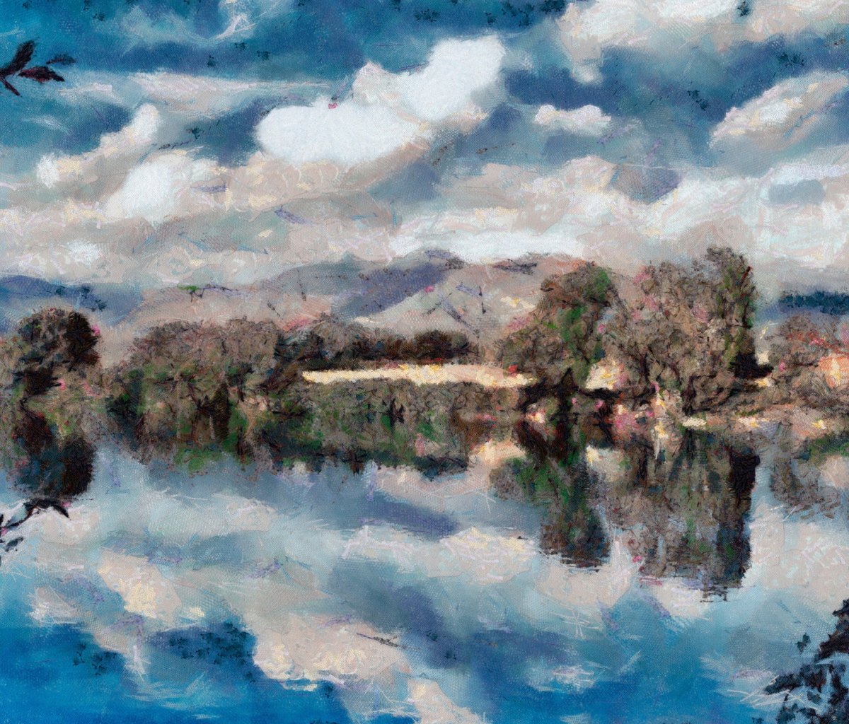Screenshot №1 pro téma Blue Lake Painting 1200x1024