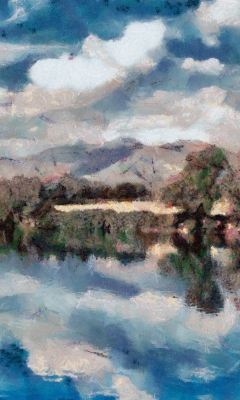 Screenshot №1 pro téma Blue Lake Painting 240x400