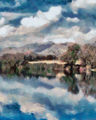 Blue Lake Painting - Fondos de pantalla gratis para Motorola ME632