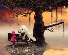 Little Red Riding Hood and Wolf wallpaper 220x176