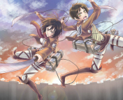 Eren Yeager and Mikasa Ackerman wallpaper 176x144