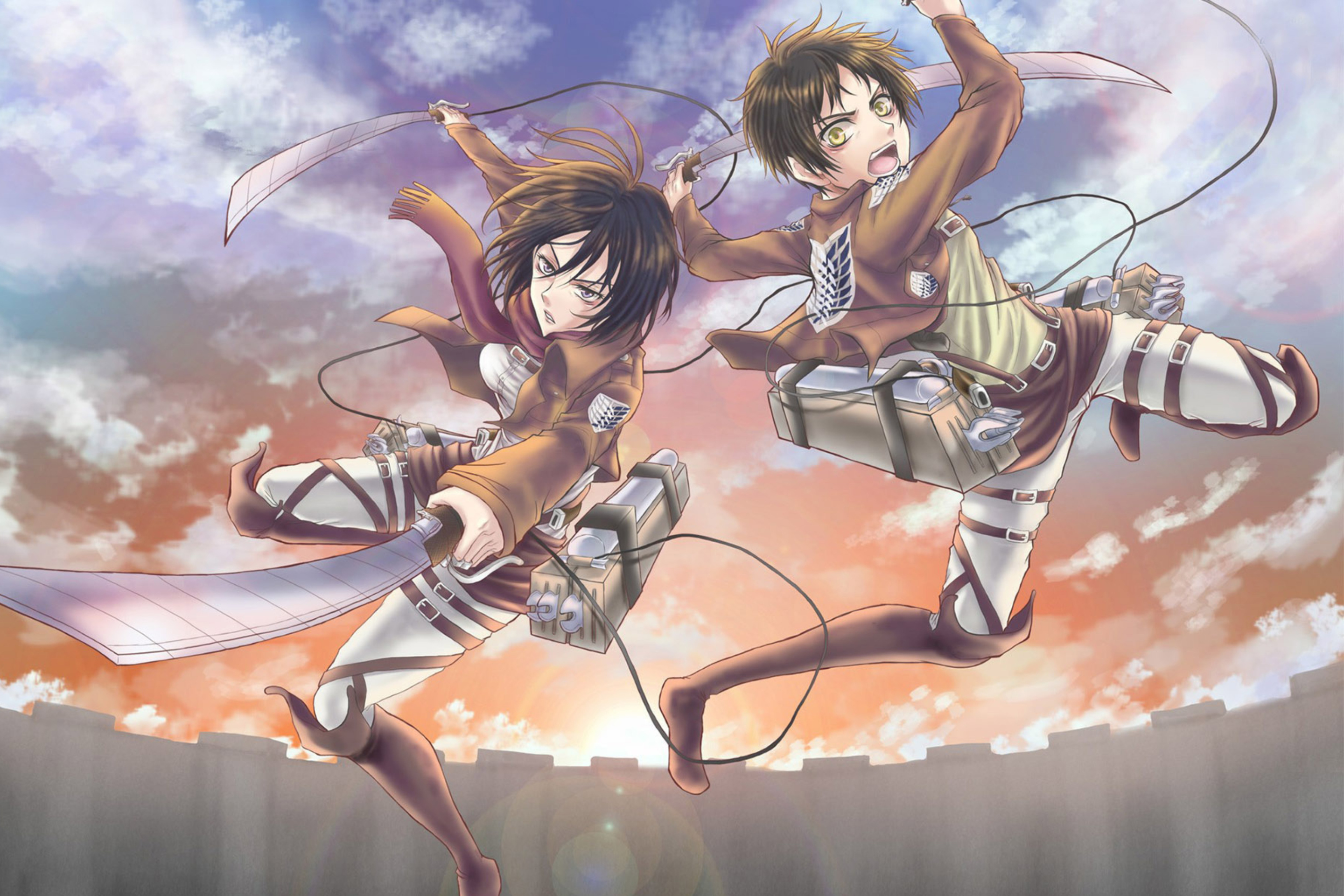 Das Eren Yeager and Mikasa Ackerman Wallpaper 2880x1920