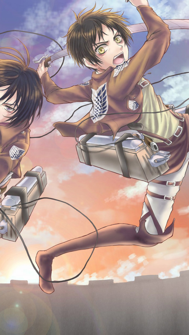 Eren Yeager and Mikasa Ackerman screenshot #1 640x1136