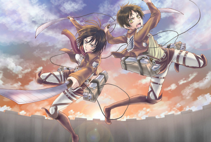 Eren Yeager and Mikasa Ackerman wallpaper