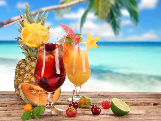 Das Summer Cocktails Wallpaper 640x480