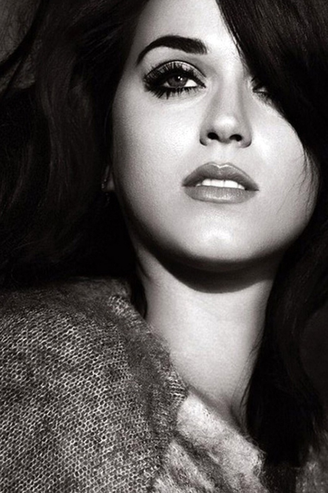 Katy Perry Black And White screenshot #1 640x960