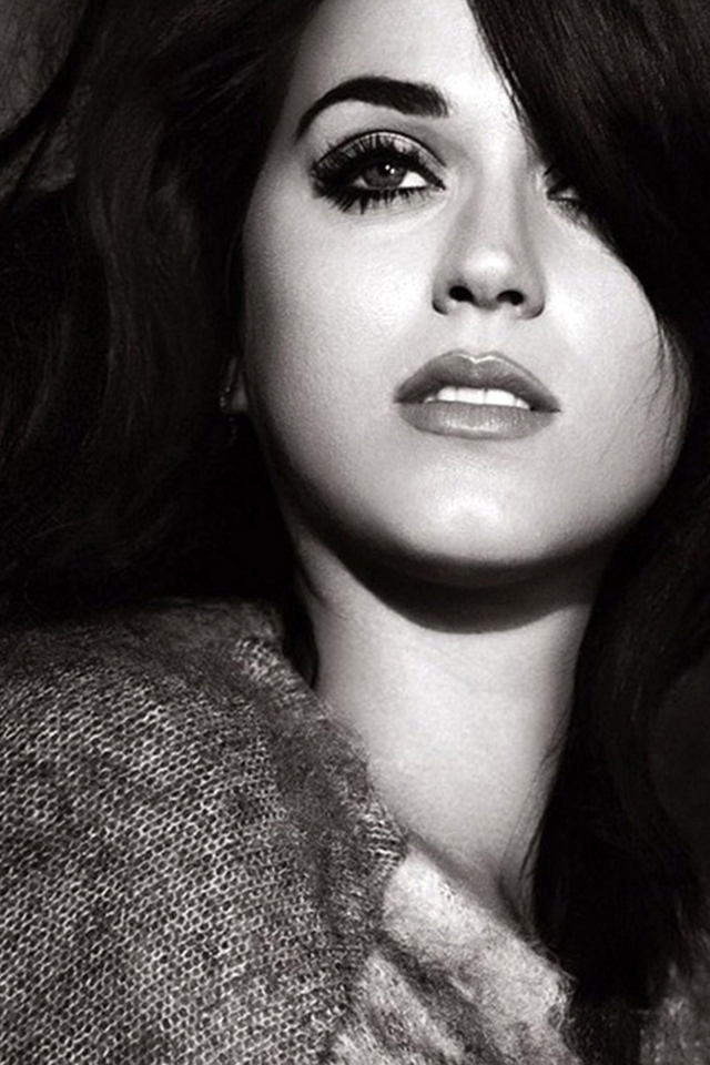 Das Katy Perry Black And White Wallpaper 640x960