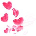 Обои Abstract Pink Hearts On White 128x128