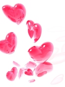 Abstract Pink Hearts On White wallpaper 132x176