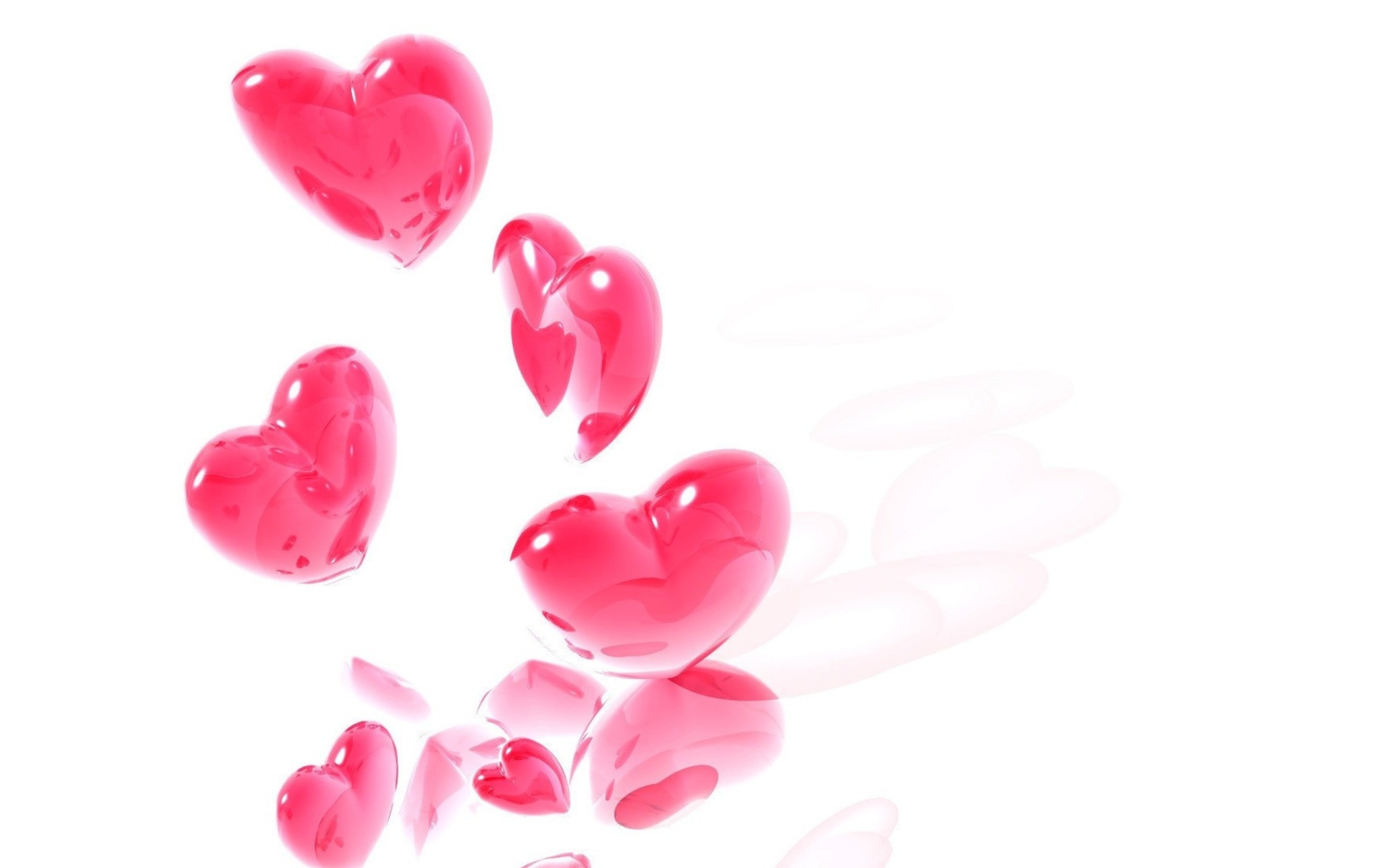Fondo de pantalla Abstract Pink Hearts On White 1440x900