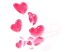 Обои Abstract Pink Hearts On White 220x176