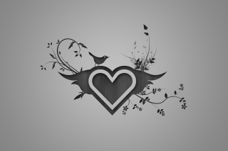 Bird Singing In Heart Wallpaper for Android, iPhone and iPad