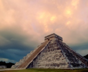 Fondo de pantalla Chichen Itza Yucatan Mexico - El Castillo 176x144