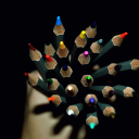 Colorful Pencils In Hand wallpaper 128x128
