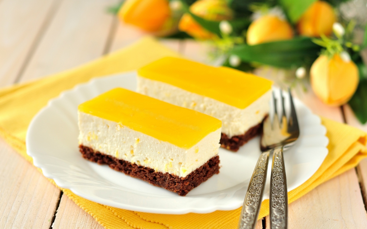 Das Yellow Souffle Dessert Wallpaper 1280x800