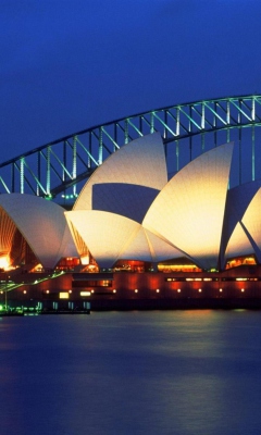 Light Sydney Opera House wallpaper 240x400