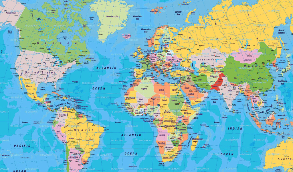 World Map wallpaper 1024x600