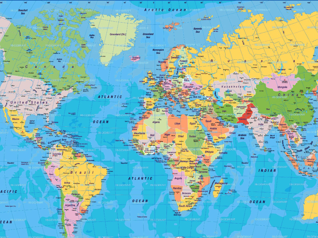 Das World Map Wallpaper 1024x768