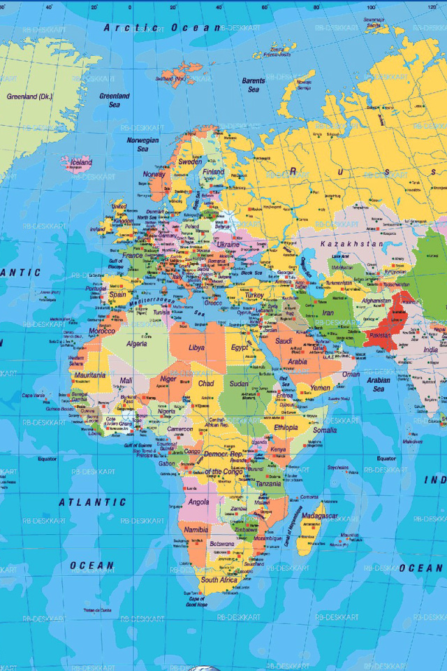 World Map wallpaper 640x960