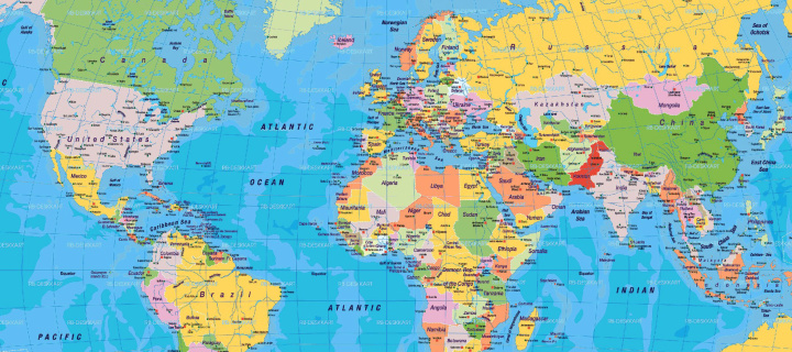 World Map wallpaper 720x320