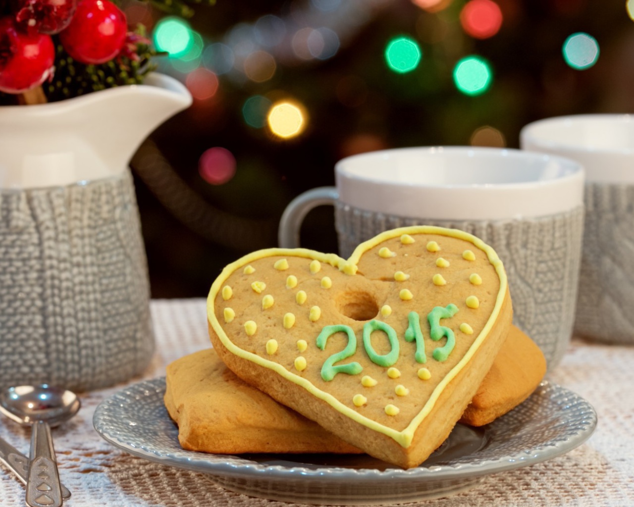 Обои Try Merry Xmas Cookies with Mulled Wine 1280x1024