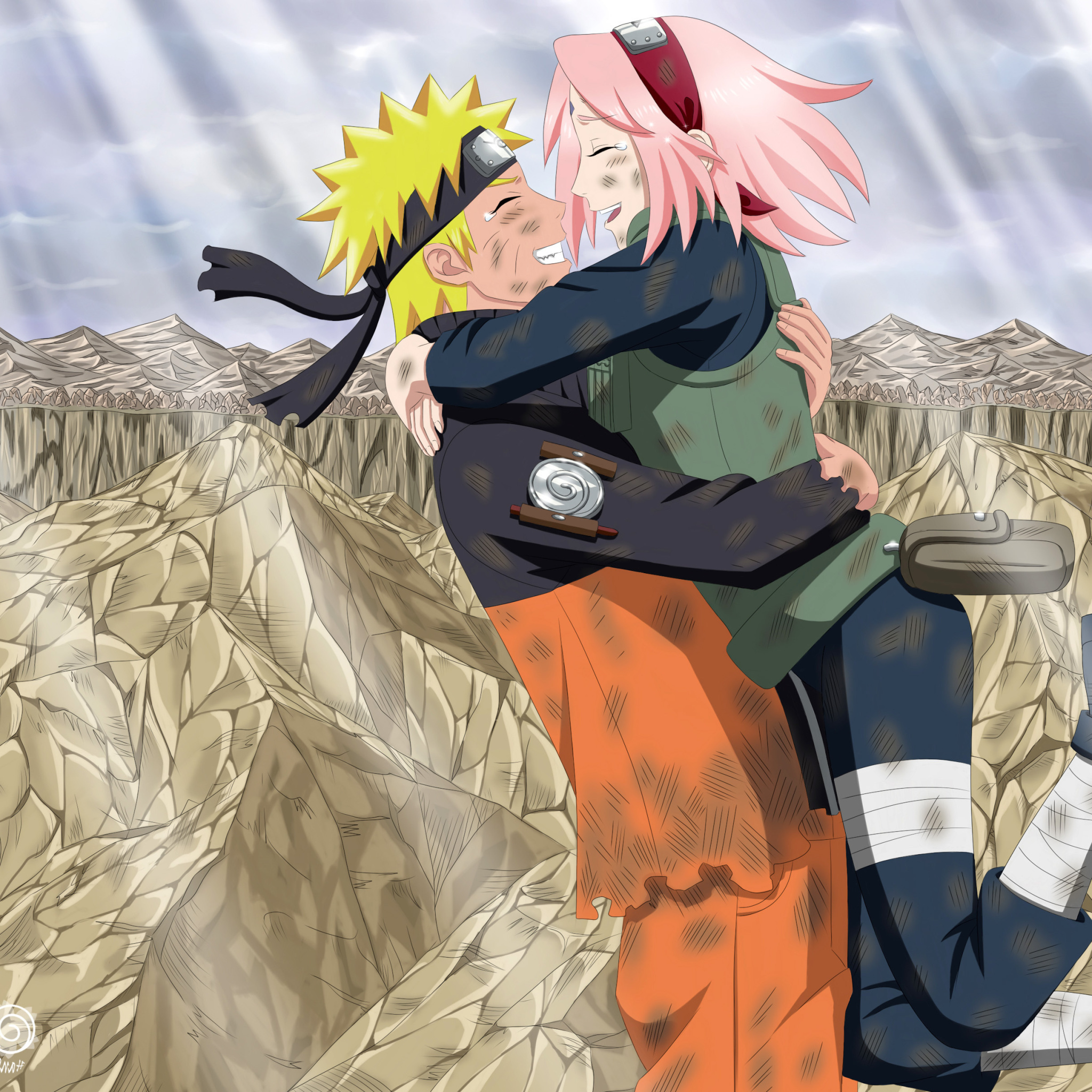 Screenshot №1 pro téma Uzumaki Naruto and Haruno Sakura 2048x2048