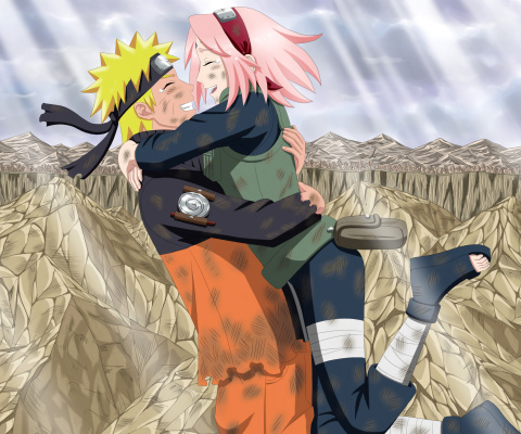 Sfondi Uzumaki Naruto and Haruno Sakura 480x400