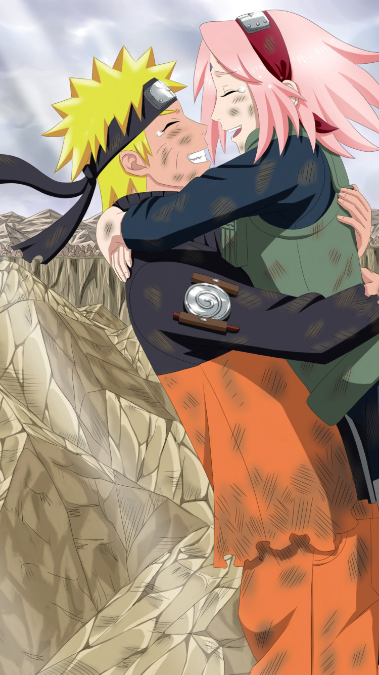 Fondo de pantalla Uzumaki Naruto and Haruno Sakura 750x1334