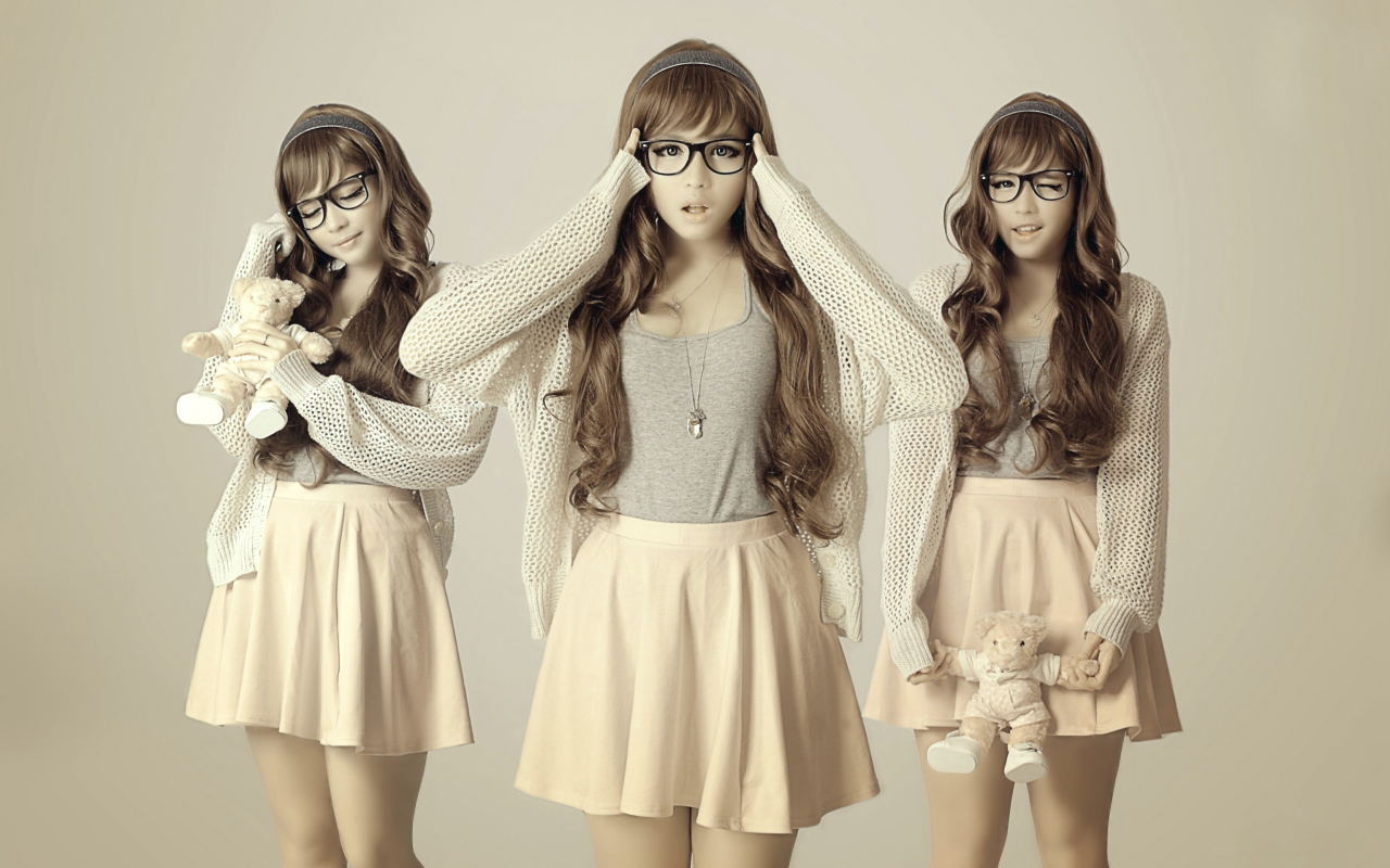 Screenshot №1 pro téma Girl In Funny Glasses 1280x800