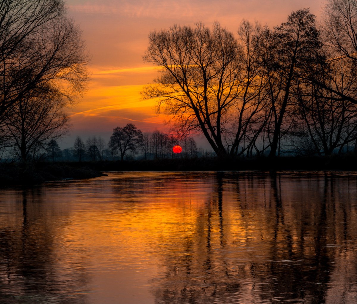 Das Atmospheric optic Reflection and Sunset Wallpaper 1200x1024