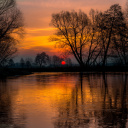 Das Atmospheric optic Reflection and Sunset Wallpaper 128x128