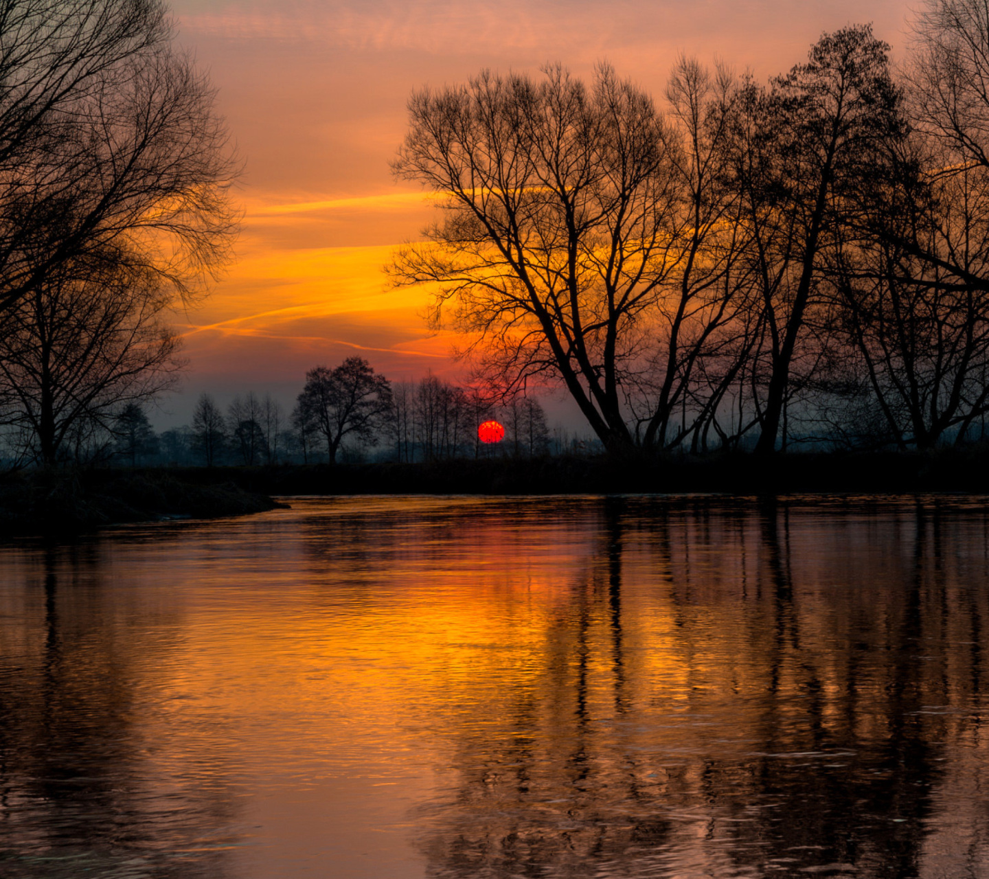 Das Atmospheric optic Reflection and Sunset Wallpaper 1440x1280